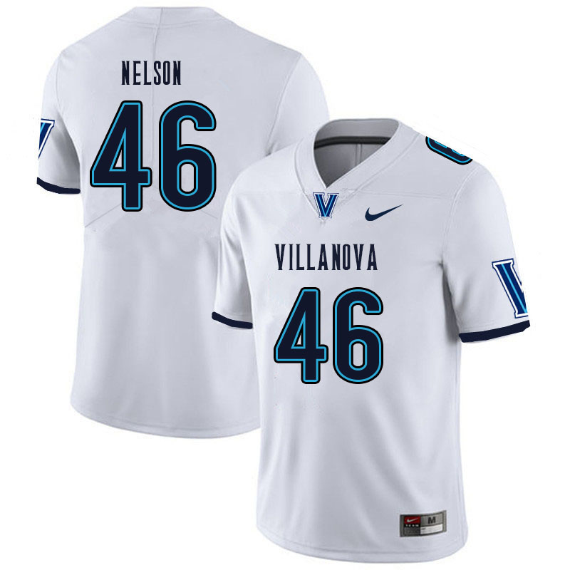 Men #46 Jared Nelson Villanova Wildcats College Football Jerseys Sale-White